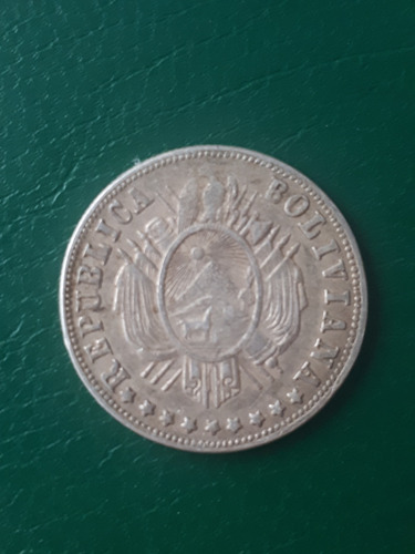 Bolivia 1875 Fe 20 Centavos Plata Excelente Estado (Usado)
