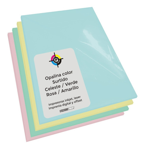 Opalina Color Oficio 240 Grs 80 Hojas En Colores Surtidos