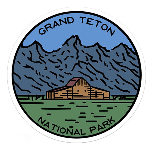 Pegatina Del Parque Nacional Grand Teton (3 Pulgadas)