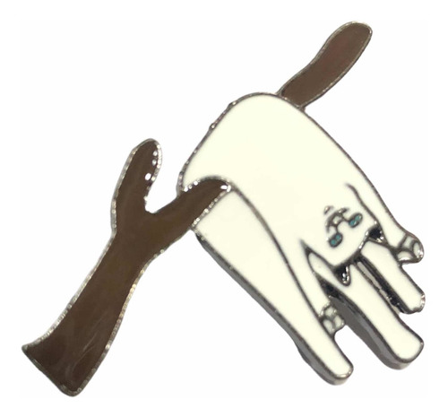 Pin Metálico Colección Souvenir Gato Colgado En Rama Árbol