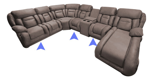 Sala Modular Esquinera Con 3 Reclinables Mod. Hermes