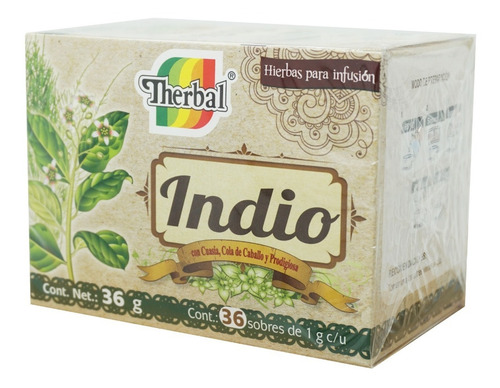 Imagen 1 de 5 de Té Indio (36 Sobres) Therbal