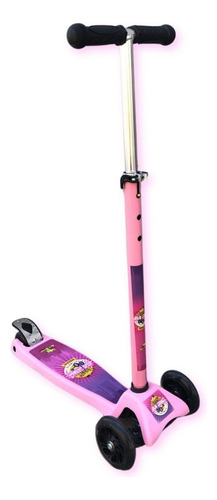 Patinete 4 Rodas Sem Luz Menina Funny Racing Art Brink Cor Rosa