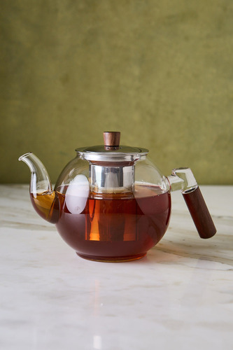Tetera De Vidrio Isabelle C/infusor Tapa Acero Inox. 1.1 L