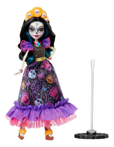 Monster High Muñeca Skelita Calaveras Hermoso Vestido