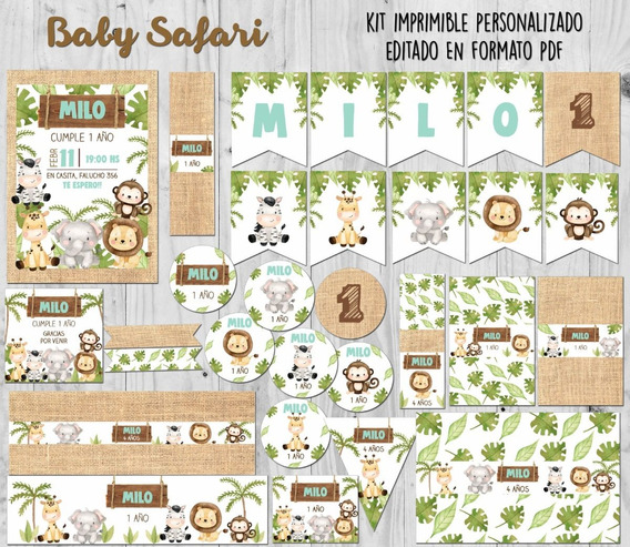  Kit Imprimible Baby Safari Selva Pdf Listo Para Imprimir