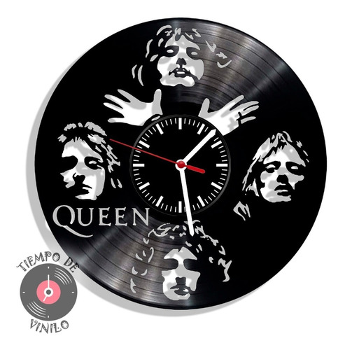 Reloj De Pared Elaborado En Disco Lp Queen Ref.02