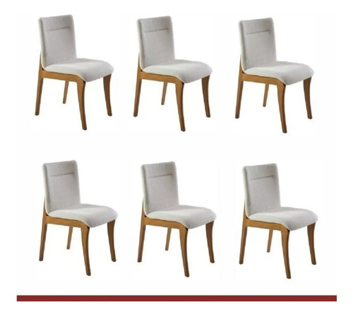 Conjunto 6 Cadeiras Estofadas Debora Espresso Móveis Wt