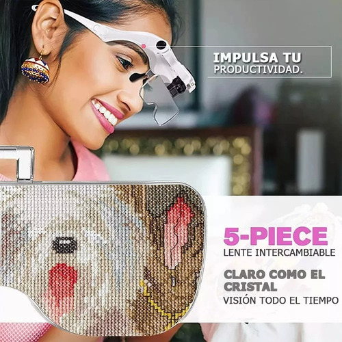 . Lentes Lupa Luz Led Genérica For Microblading, Pestañas.
