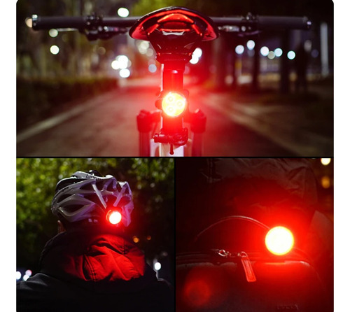Luz Led Stop Trasera Para Bicicleta Recargable Usb 5 Modos