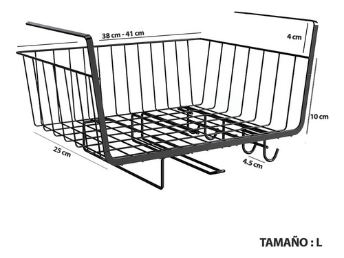 Canastilla Cesta Colgante Organizador Multiuso 4 En 1 ( L )