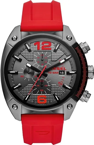 Reloj De Pulsera Diesel Dz4481 Hombre Correa Silicona Rojo