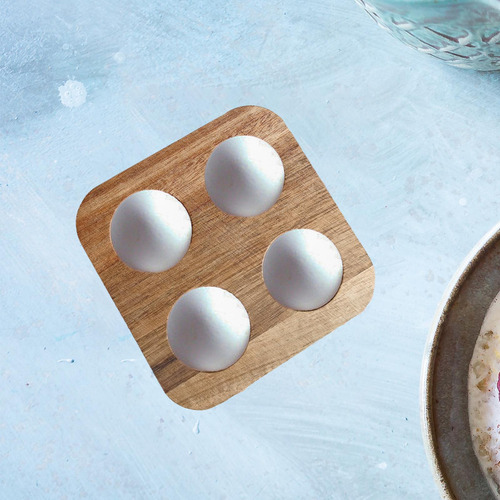 2 Soporte De Madera Para Huevos, Organizador De 4 Rejilla