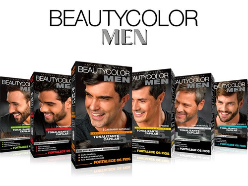  Tonalizante Capilar Beauty Color Men Homens Tom Preto