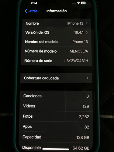 Apple iPhone 13 (128 Gb) - Negro Liberado (Usado)