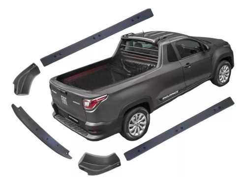 Molduras Caçamba Fiat Strada Cabine Simples 2021 2022 2023