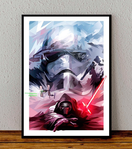 Cuadro 33x48 Poster Enmarcado Star Wars Kylo Ren Darth Vader