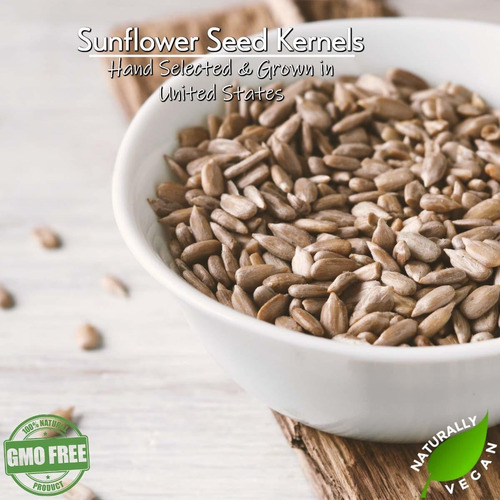 Gerbs Raw Sunflower Seed Kernels No Shell 2 Lbs., Hulled, To