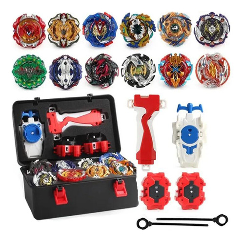 Kit De 12 Lanzadores Arena Beyblade Metal Bey Blade Tornado