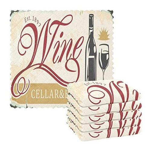 Vigtro Wine Cellar Bar Retro Dish Cloth Toallas Super Absorb