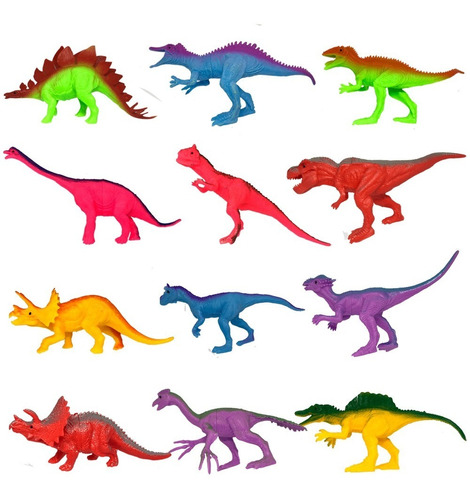 Dinosaurios Grandes Caja X12 Dinos Diferentes Maqueta Jugar | MercadoLibre