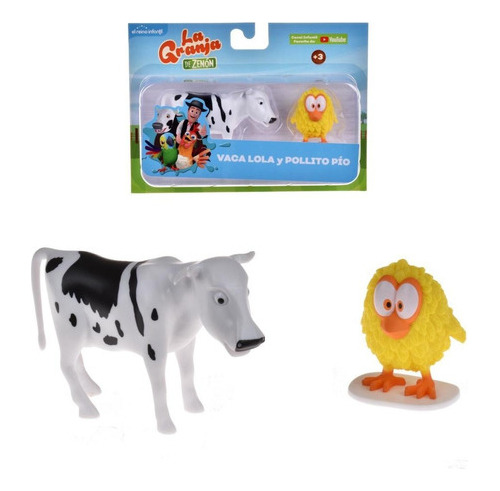 Pack 2 Figuras La Granja De Zenon - Vaca Lola Y Pollito Pio