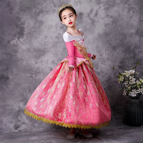 Vestido De Princesa Aurora De La Bella Durmiente For Niñas,