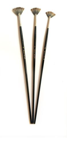 Set De 3 Pinceles Abanico Cerda Suave Magic Wand