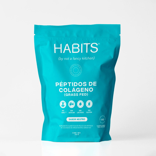 Péptidos De Colágeno Grass Fed Sabor Neutro 250g Habits Sin Sabor