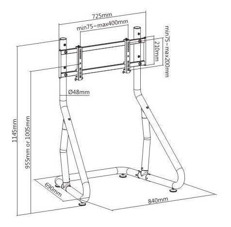 Soporte Monitor De 32 A 55 Para Simulador Cockpit Lrs01-sr01