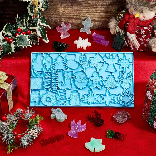 Molde De Resina Navideña Moldes Navideños De Silicona Moldes
