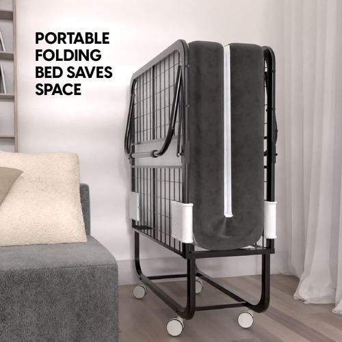 Cama Plegable Individual Con Colchón De Espuma Viscoelástica