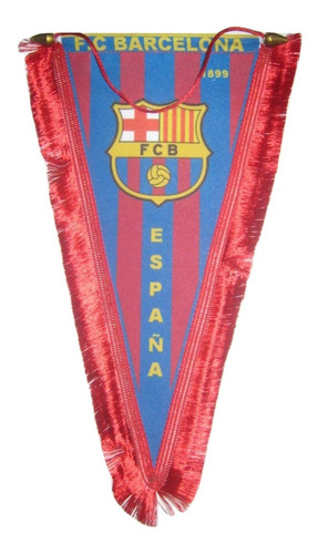 Banderin De Barcelona Con Fleco. España