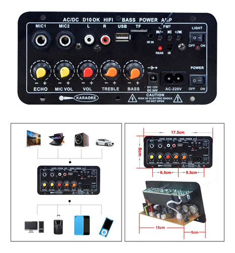 Amplificador Bluetooth 30-120w Audio Amplificador Placa