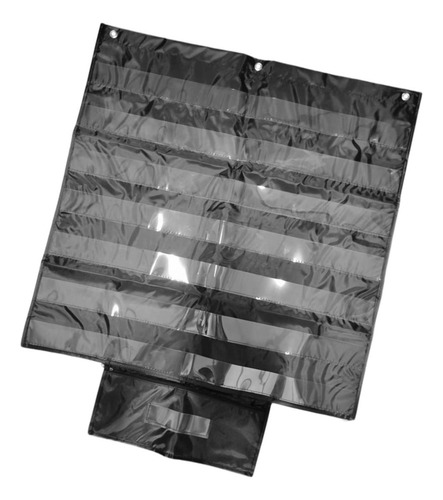 Portatarjetas Con 7 Filas De Bolsillos Transparentes Y Negro
