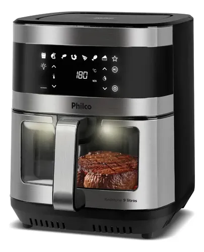 Air Fryer Philco 9L Visor Glass Painel Digital PAF90C
