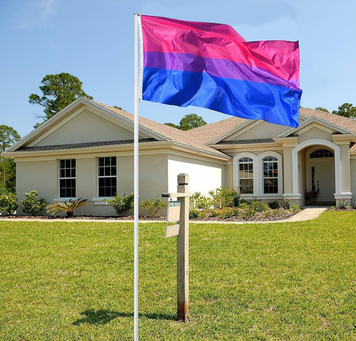 Bandera De Orgullo Bisexual (3 X 5 Pies), Color Vivo Y A Pru