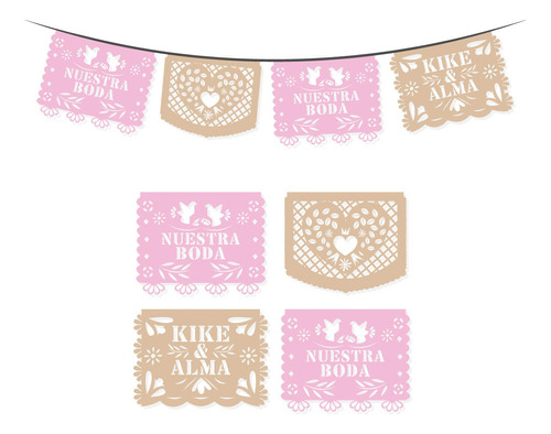 Papel Picado Nuestra Boda 10 Tiras 5m