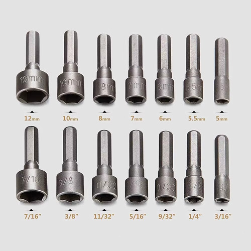 Juego Dados Magnéticos Para Taladro 14 Piezas 1/4 Inch