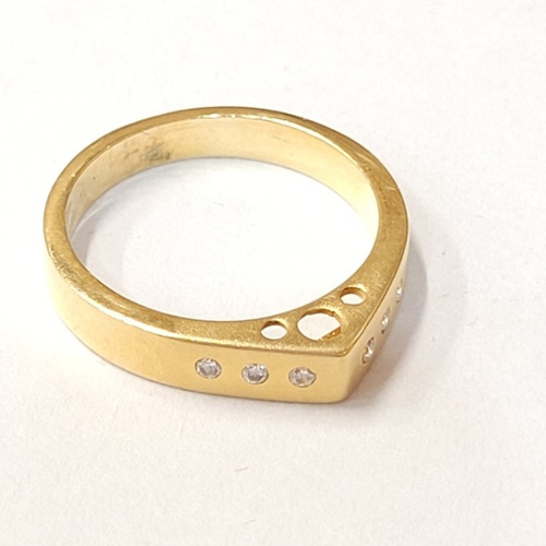 Anillo Oro 18kts Calado Con Cubics 4,2grs N°13 Brumat