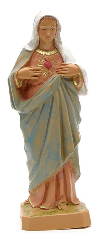 Figura Resina Sagrado Corazón María Italiano Fontanini 18cm