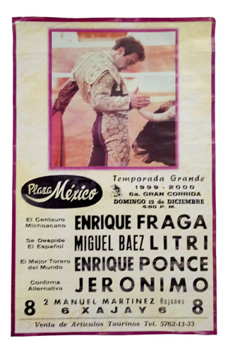 Poster Cartel Taurino 12 De Diciembre 1999 (Usado)