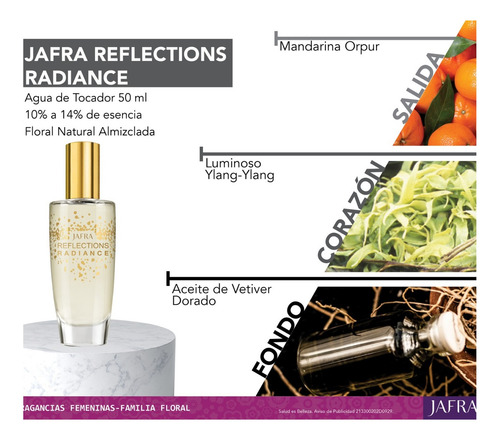Jafra Reflections Dorado Radiance Agua D Tocador Para Mujer