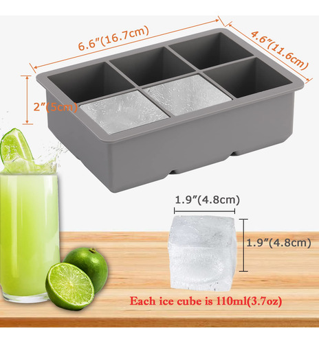 Bandeja Grande Para Cubitos De Hielo, Paquete De 4 Moldes