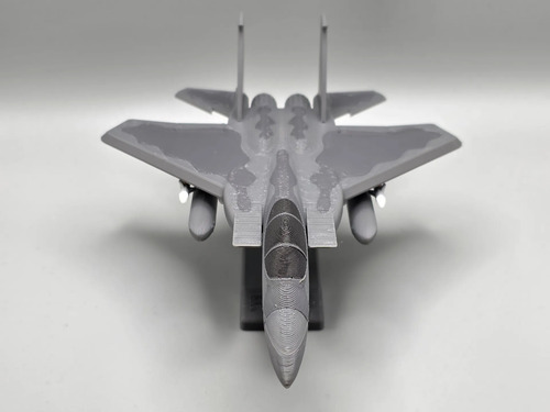 Kit Card Avion F-15 - Modelo Maqueta Para Armar - Mundo3d.sr Plateado