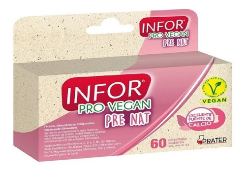 Infor Suplemento Alimentario Prenatal 100% Vegano X60 Sabor S/s