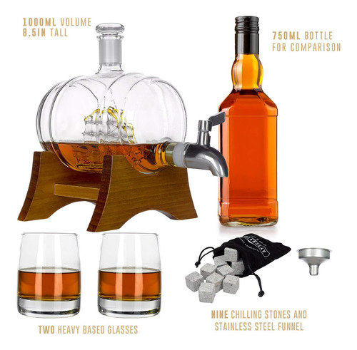 Atterstone Juego De Decantadores De Whisky De Barril,