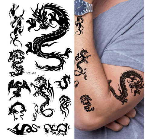 Supperb® Tatuajes Temporales - Dragones Pequenos Ii (juego D