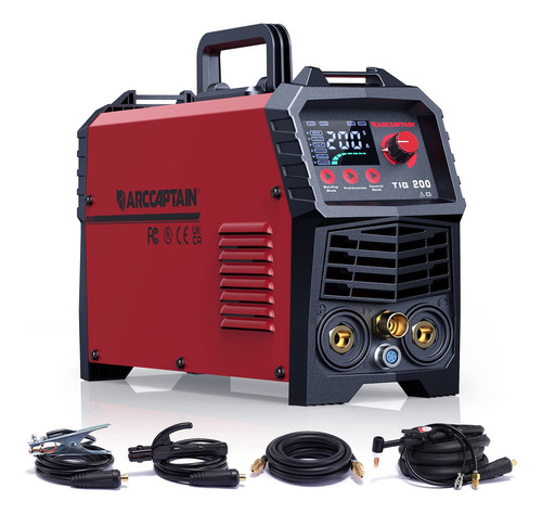 Arccaptain Soldador Tig 200a, Alta Frecuencia 110v/220v Dobl