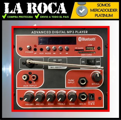 Bafle Potenciado 12 600w Bluetooth Usb Sd Radio Fm Bateria